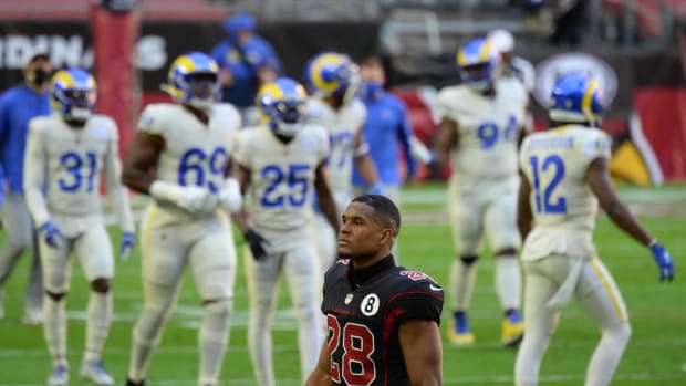 Arizona Cardinals safety Charles Washington (28) prior to facing the Los Angeles Rams at State Farm Stadium.